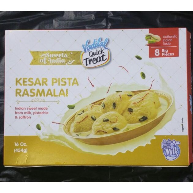 Vadilal Kesar Pista Rasamalai 454g