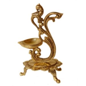 Brass peacock diya 12”