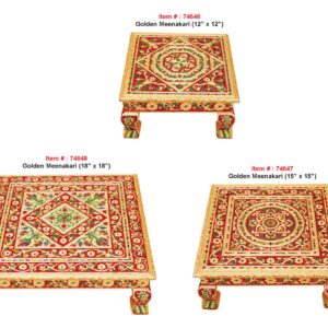 Golden meenakari 16”x16”