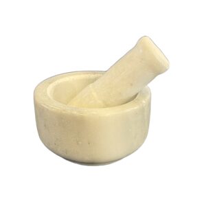 mortar & pestle fine white marble 4''x2''