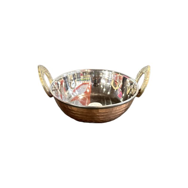 Copper steel double wall kadhai #1