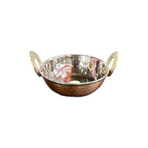 Copper steel double wall kadhai #1