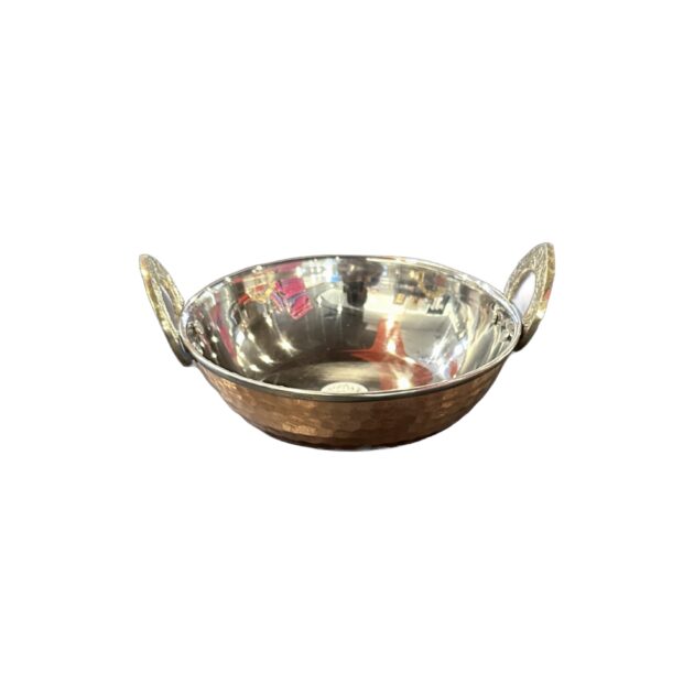 Copper steel double wall kadhai #3