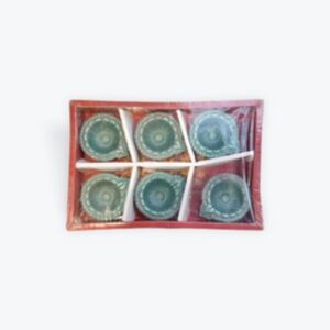 Fancy clay diya set of 6