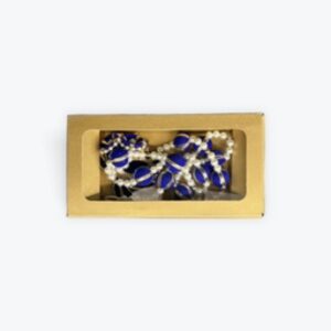 Blue lotus with gota ball hanging