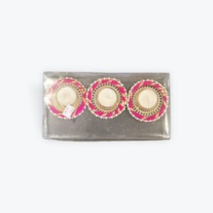 Magenta round tealight pack of 3