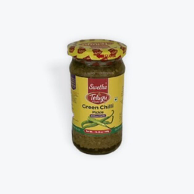Telugu green chili w/o garlic pickle 300g