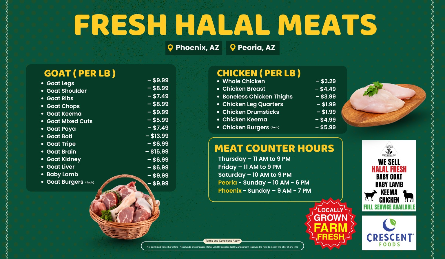 Fresh halal Meats