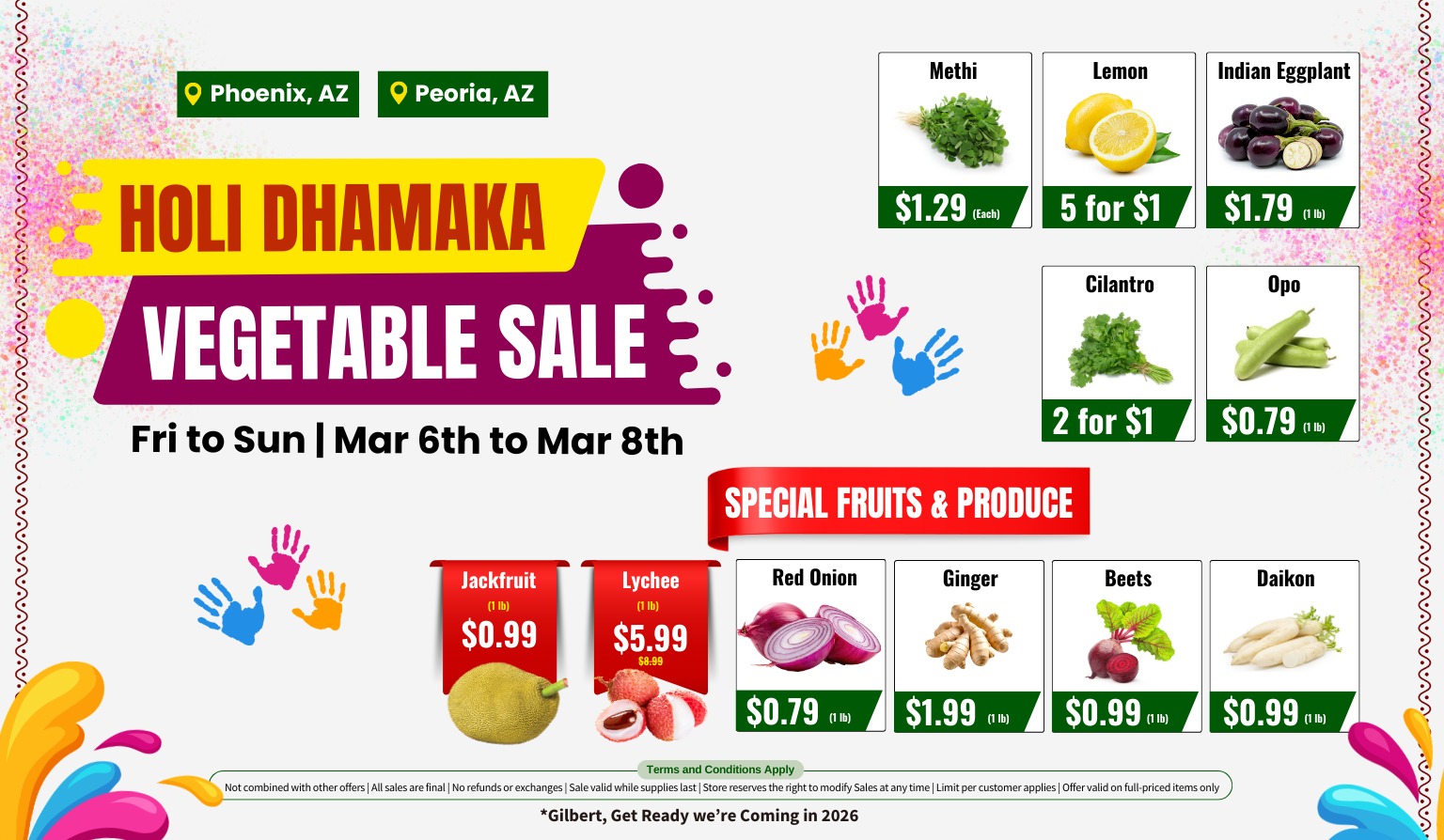 Holi Dhamaka veg sale side