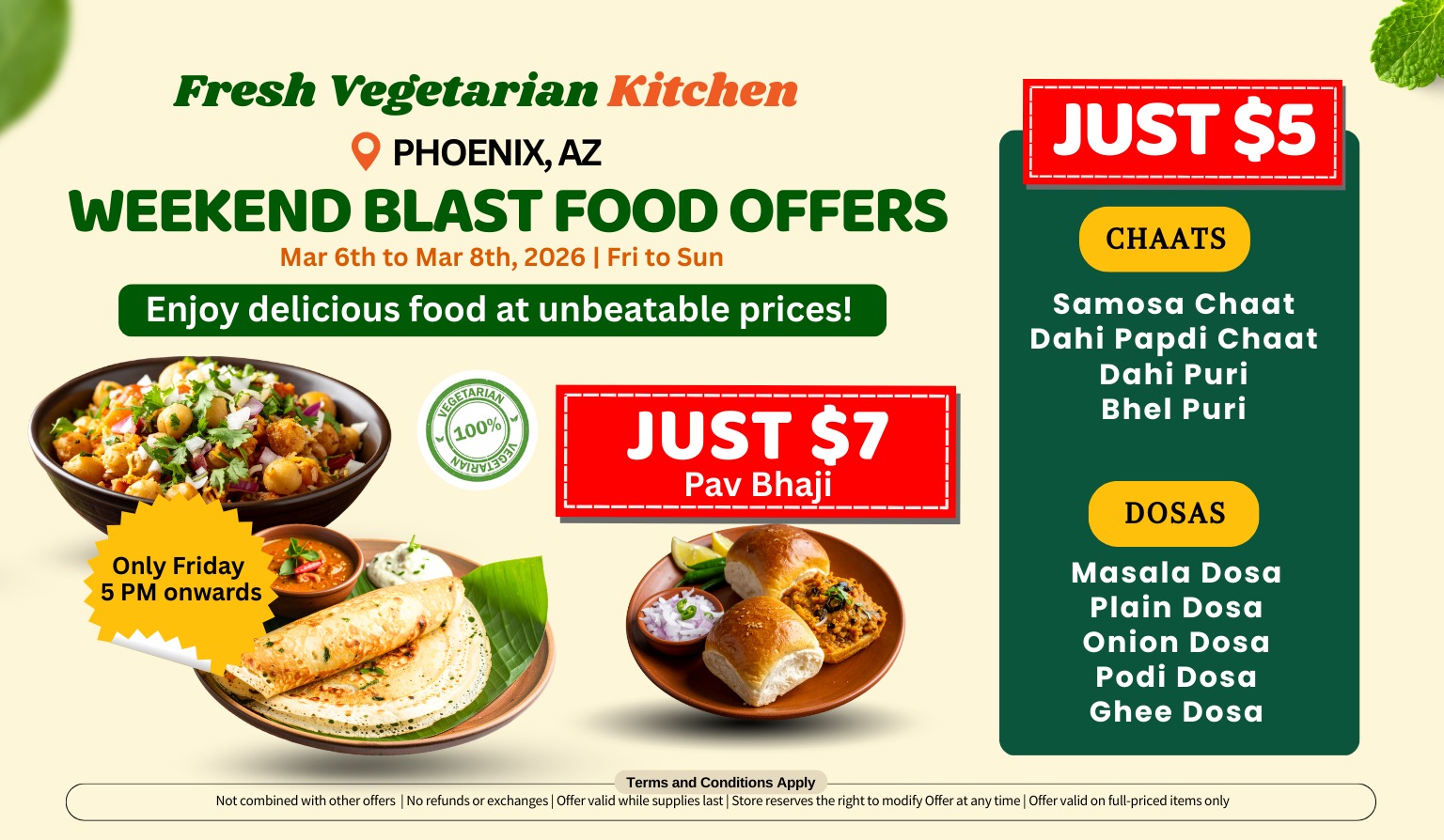 Weekend blast Food offers side